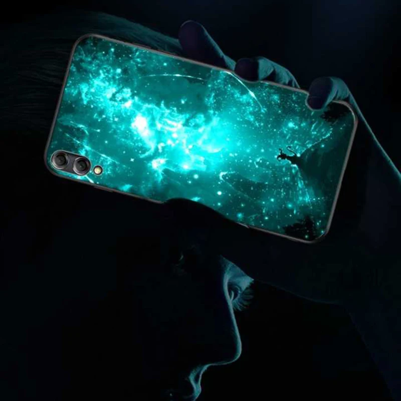 Роскошные световой закаленное Стекло жесткий чехол для телефона huawei p20 Pro Коврики