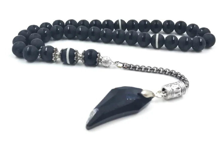 Tasbih кристалл с агатами кисточкой популярный стиль Кристалл Черный цвет молитва бусины 33 66 99 бусины камень четки