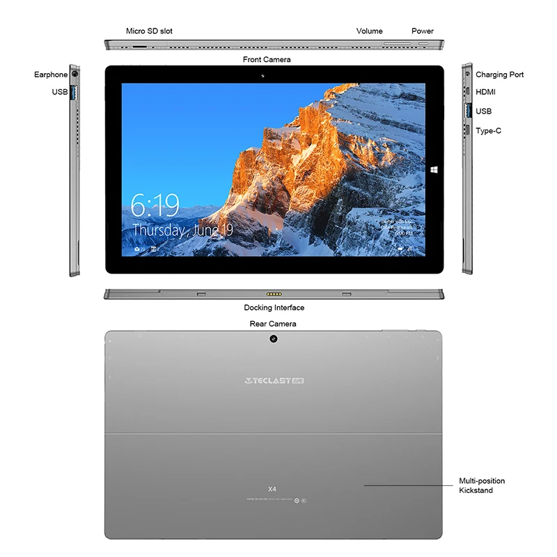 Новый оригинальный Teclast X4 2 в 1 планшетный ПК 11 6 дюймов Windows 10 Intel Gemini Lake N4100