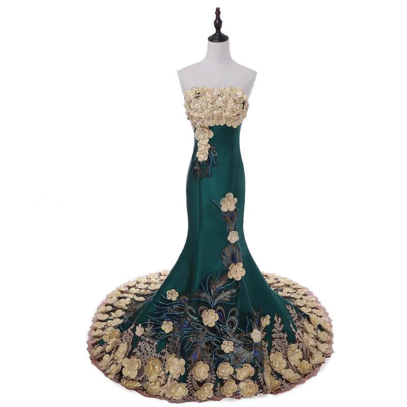 Новое поступление роскошное вечернее платье Vestido de Festa ТРАПЕЦИЕВИДНОЕ атласное