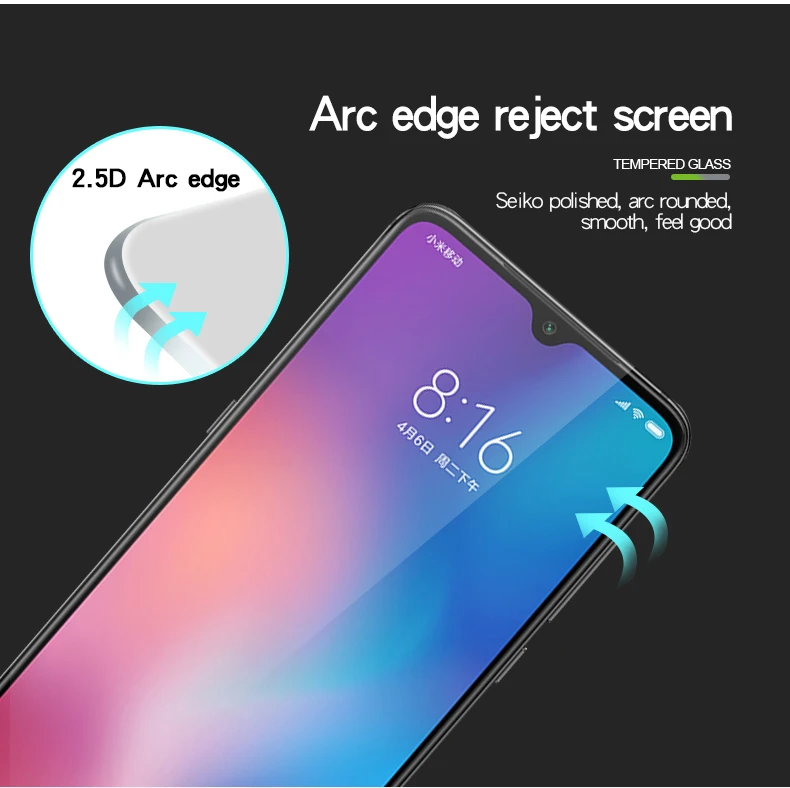 MOFI для Xiaomi Mi 9 закаленное стекло 2.5D изогнутая 9H защита экрана полное покрытие