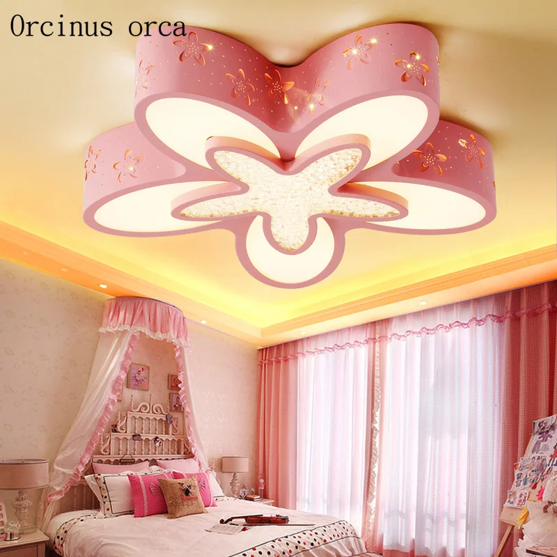 

Cartoon creativity star ceiling lamp Boy Girl Bedroom children room lamp modern personality LED pink ceiling lamp free shipping