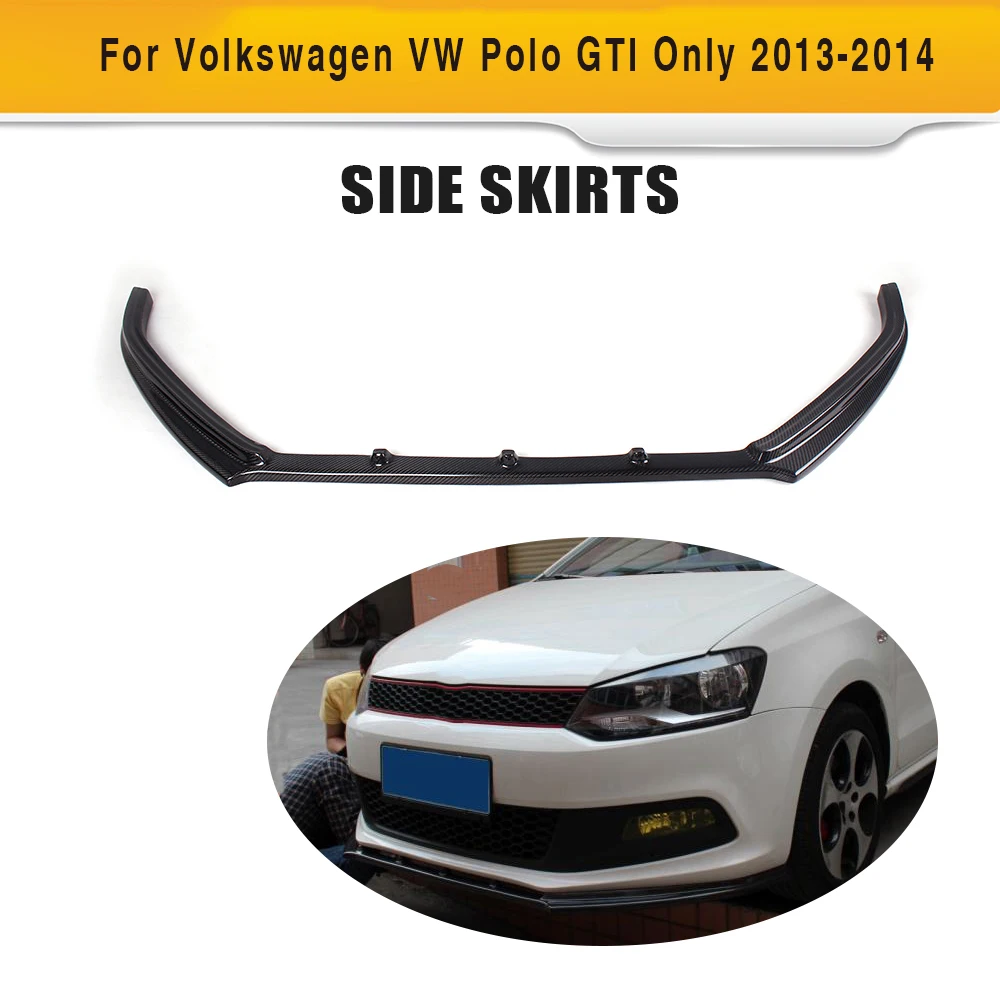 Карбоновый передний спойлер для автомобиля фартук Volkswagen VW Polo GTI Hatchback 2013 2014