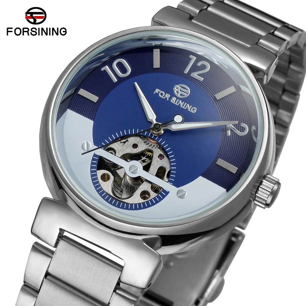 Часы наручные FORSINING Мужские механические брендовые роскошные золотистые часы