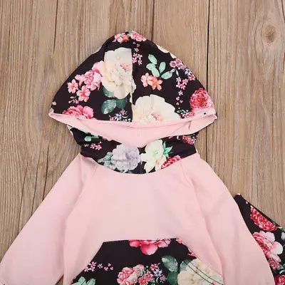 2 шт./компл. кофта с капюшоном и штаны для девочек|baby girl|baby girl floralset baby |