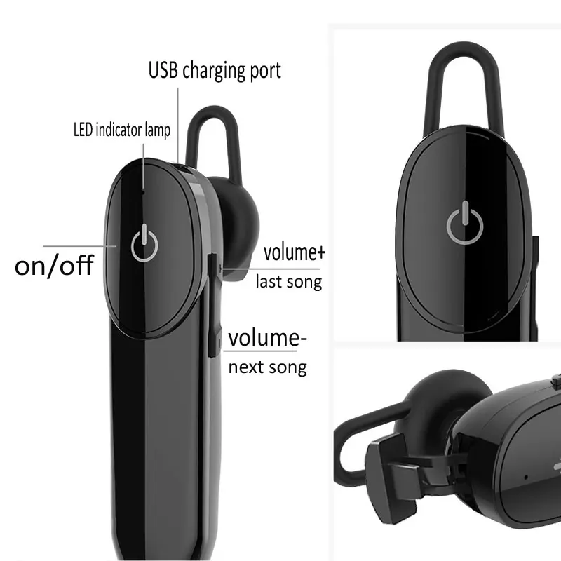 Обновление Bluetooth 5 0 одиночные наушники Беспроводные спортивные стерео бас