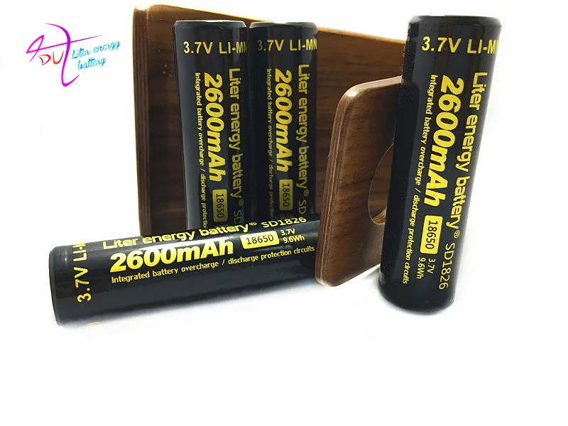 

4 pieces of battery Free shipping Authentic Import Liter energy battery 3.7v 18650 2600mah li-ion battery