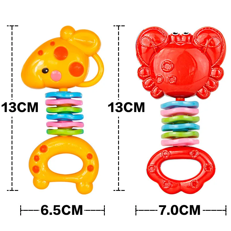 Plastic Hand Bell Rattle Funny Educational Mobiles Toys Xmas Birthday Gifts1pc Rattles Develop Baby Intelligence Grasping | Игрушки и
