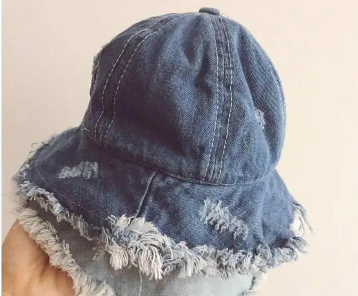 

шапка 2022 Summer Girls Sun Hat Accessories Children Cotton Bucket Hat Kids Caps Girls Denim Beach Hat Boys Cap