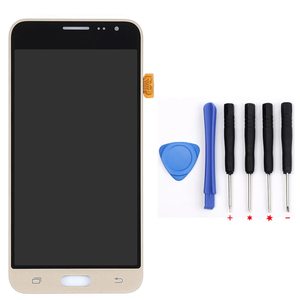 gold lcd with tools J320f ЖК-для Samsung Galaxy J3 J320F J320M J320H ЖК-дисплей с сенсорным экраном дигитайзер полная сборка запасные части - Цвет: gold lcd with tools
