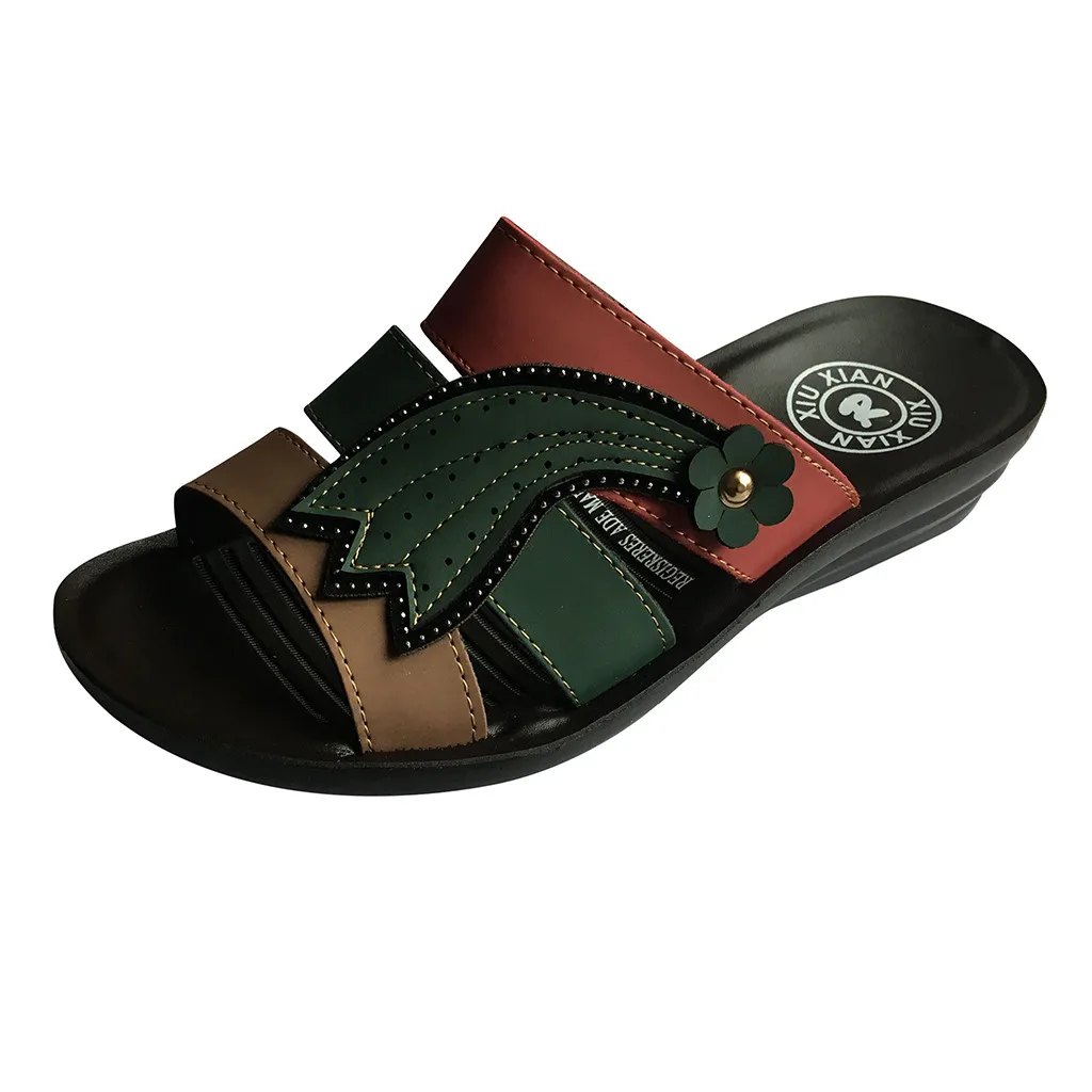 SAGACE/женские летние пляжные шлепанцы на низкой танкетке в богемном стиле Модные