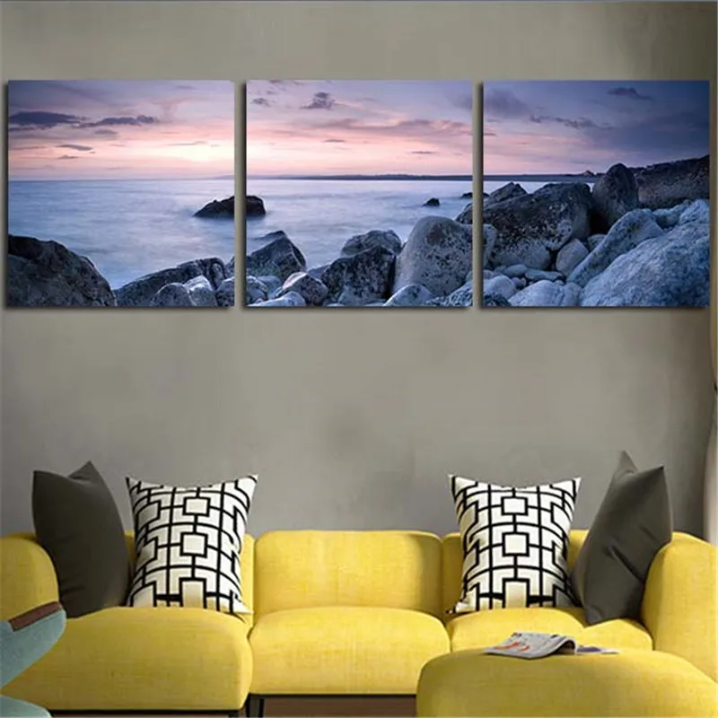 2017 3 Pieces Wall Art Canvas Picture For Living Room Stone Is Land Home Decor Poster Print Morden Painting No Framed | Дом и сад
