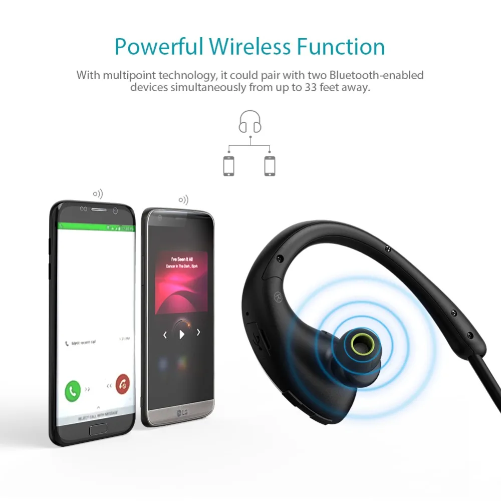 Dodocool Bluetooth наушники беспроводные наушники шумоподавление Спортивные Bluetooth наушники с микрофоном для телефона iPhone xiaomi