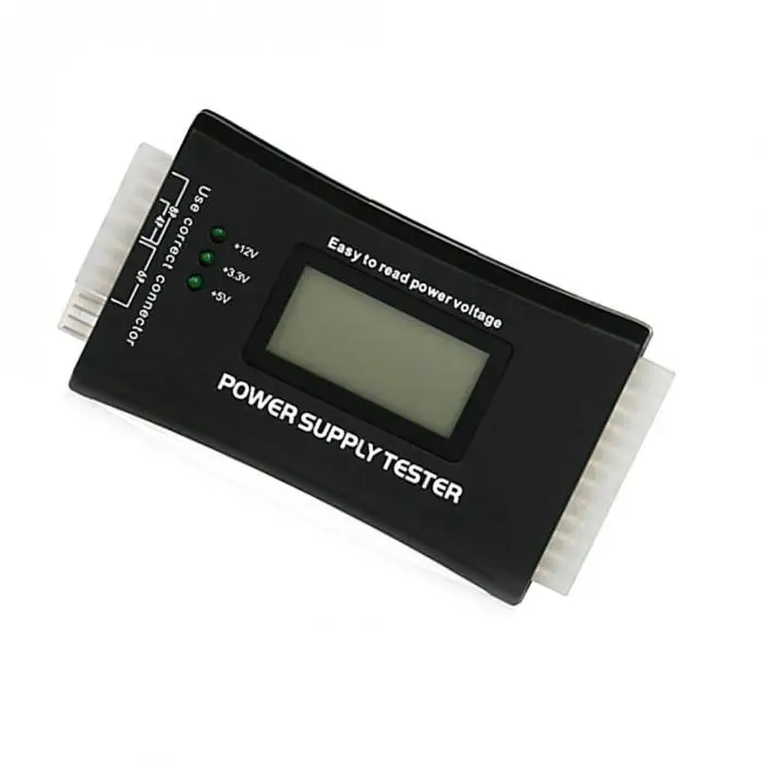 Компьютерный ПК тестер питания с ЖК-дисплеем Diaplay 20/24Pin Checker для SATA HDD ATX BTX PCI-E CDROM Floppy EM88