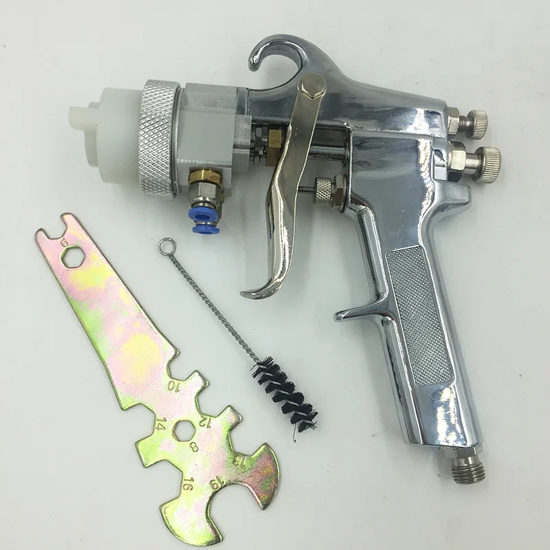 

SAT1182 High Pressure Chrome Paint Gun HVLP Spray Gun Hot On Sale High Quality Silver Chrome Hvlp Paint Double Nozzle Spray Gun