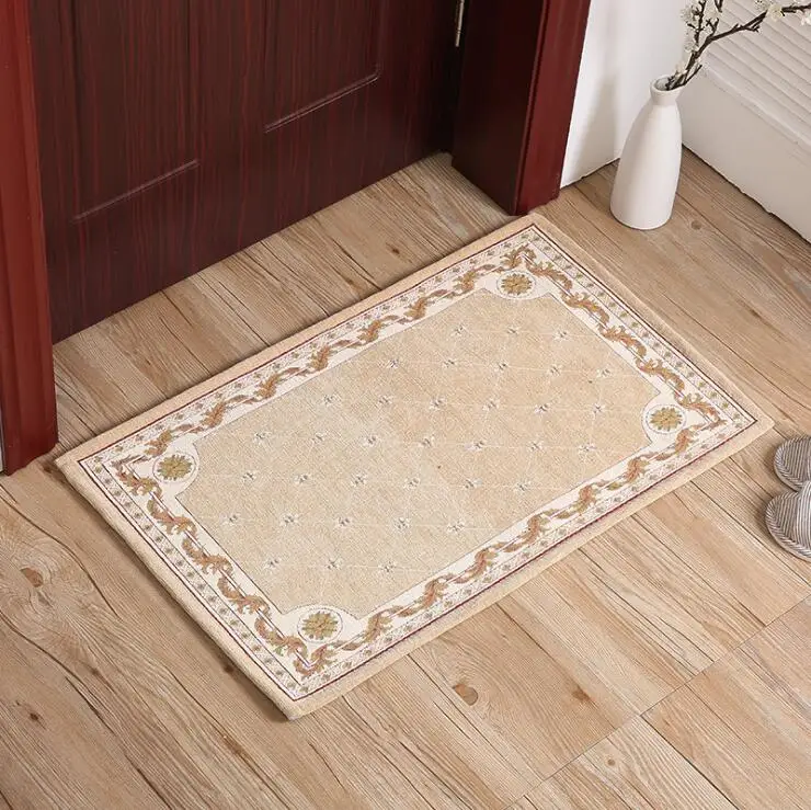 creamy-white 222 Элегантные коврик в европейском стиле на заказ гостиная Диванный кофейный столик коврик Пластиковые скольжения отель для прикроватной учебы спальня Впитывающий Коврик Коврики - Цвет: creamy-white 222