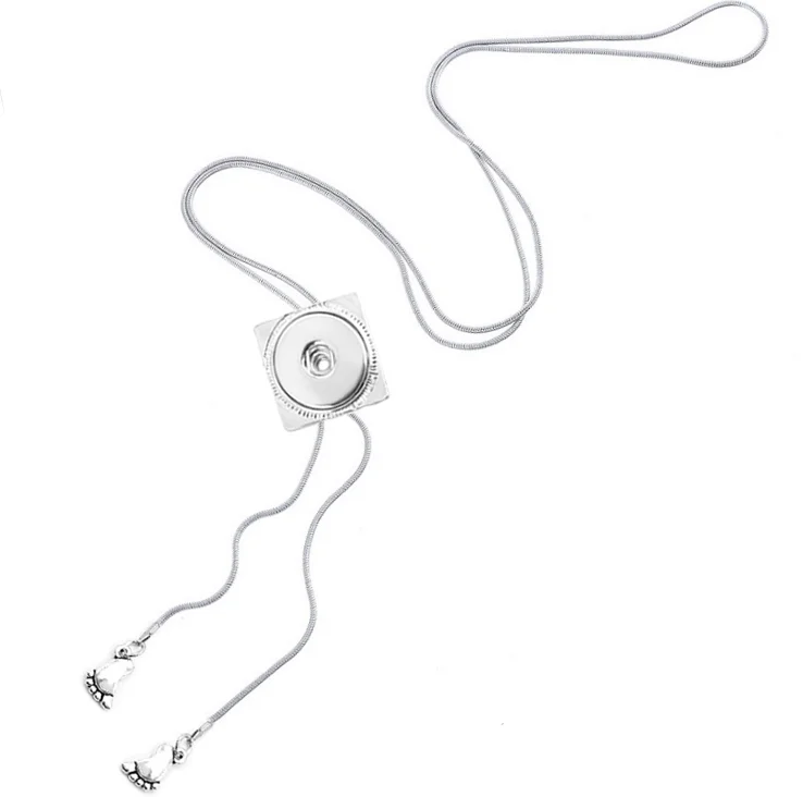 Металлическая регулируемая застежка-молния 80 см ожерелье застежка-кнопка