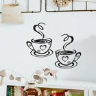 Мультфильм чашка кофе узор стикер стены для кухни столовой отдых украшение виниловая настенная роспись искусство Diy домашние наклейки