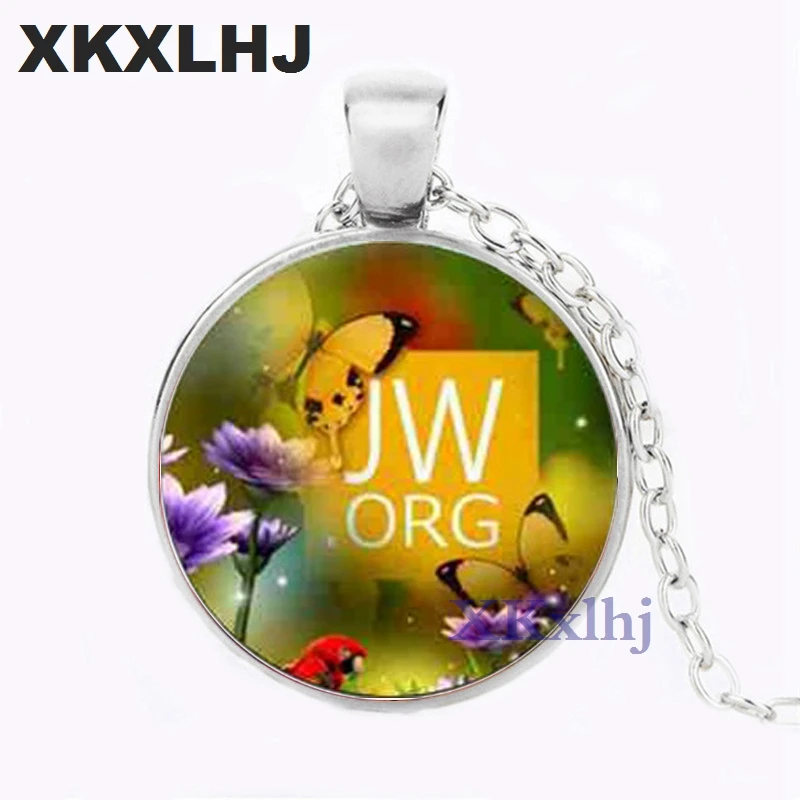 Фото XKXLHJ JW. Ожерелье с подвеской Org, романтический цветок, подвеска со стеклянной подвеской-кабошон с фото, мужское и женское ожерелье №2