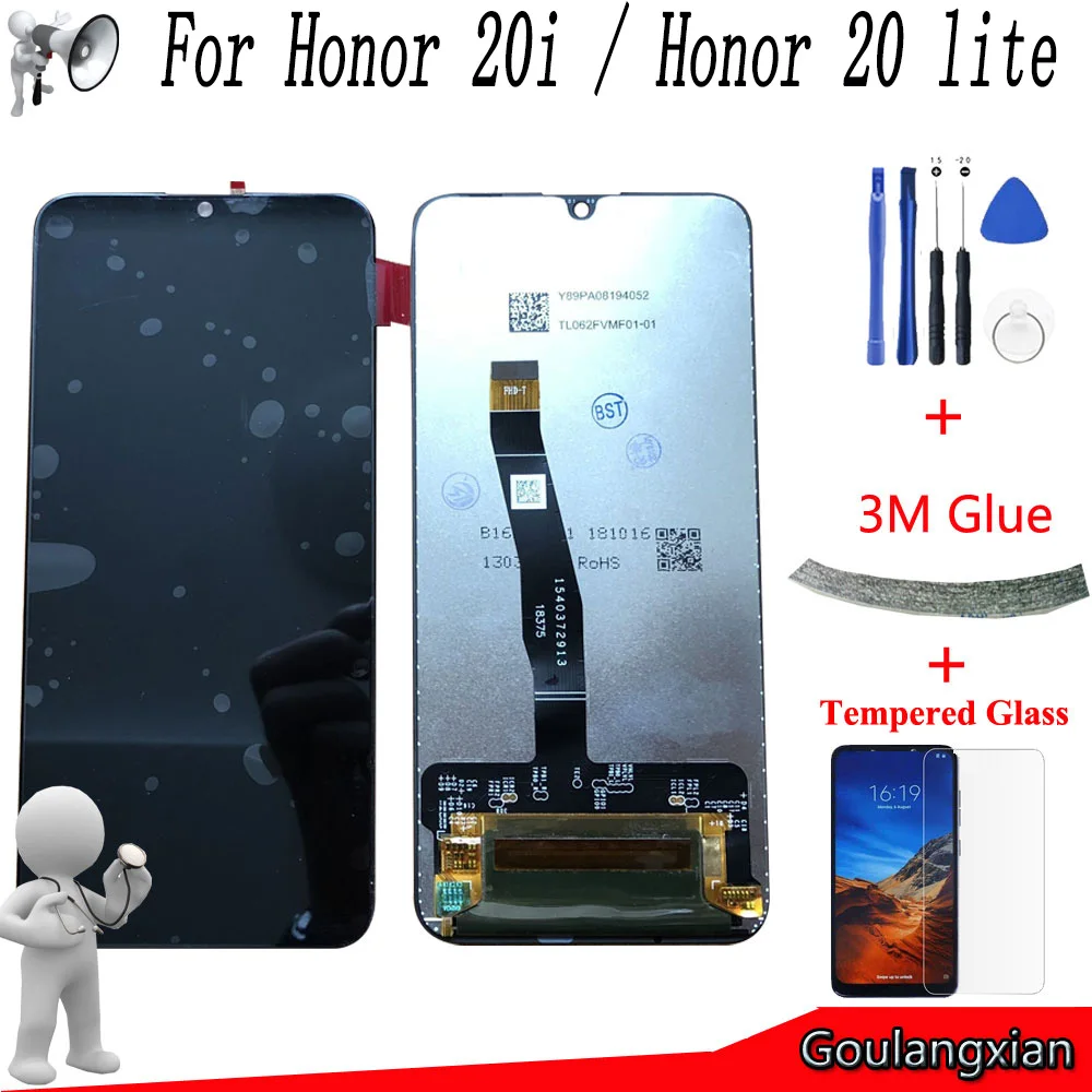 6 21 дюймов качество AAA ЖК дисплей для Huawei Honor 20i сенсорный экран дигитайзер сборки