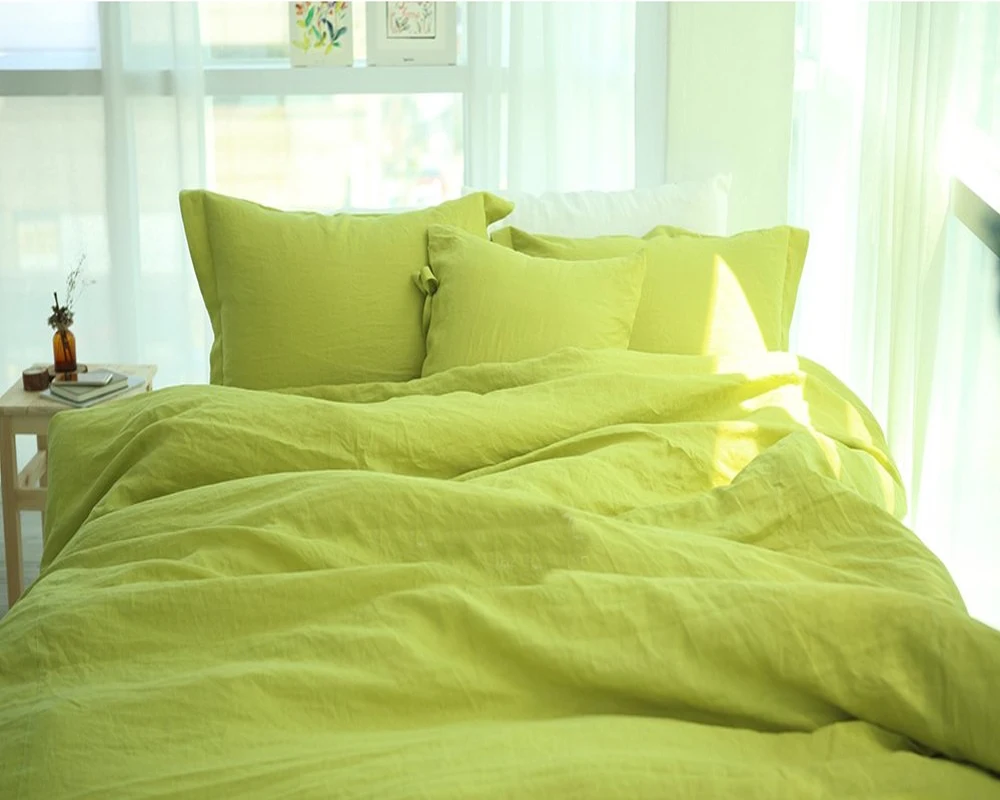 4 шт. французский льняной Комплект постельного белья с эффектом поношенности