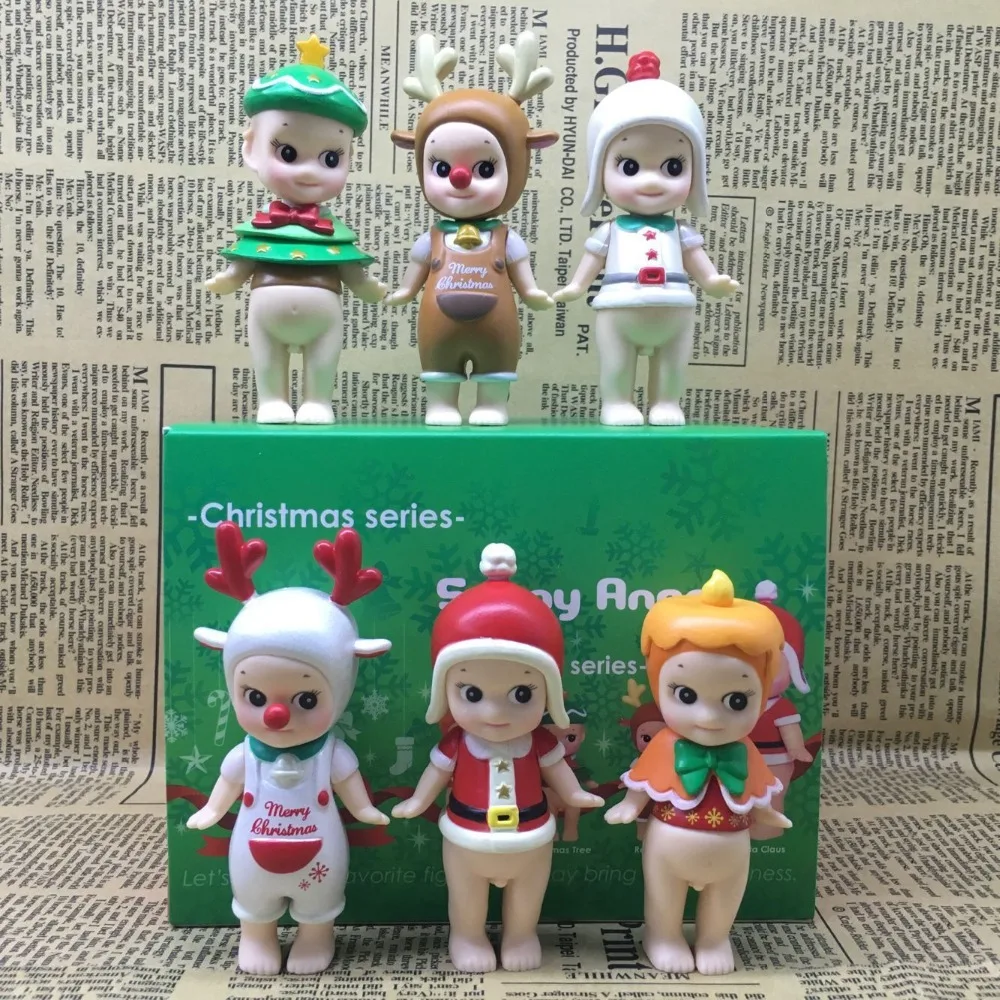 6 шт./лот Рождественская серия мини фигурка Sonny Angel ПВХ игрушечная кукла Kewpie