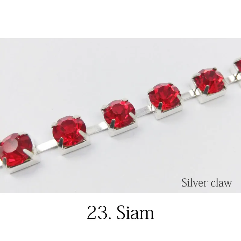 Siam Новая распродажа SS28 с украшением в виде кристаллов Стразы Кубок цепи 1/3/5 ярдов 32 цвета кристаллами серебряные цепочки для одежды и платьев - Цвет: Siam