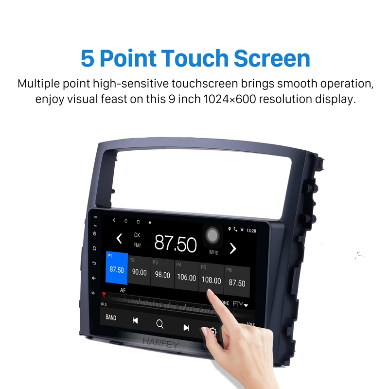 Harfey 9 &quotGPS навигация Android 8 1/9 0 2Din автомобильное радио для Mitsubishi PAJERO V97/V93 2006-2013