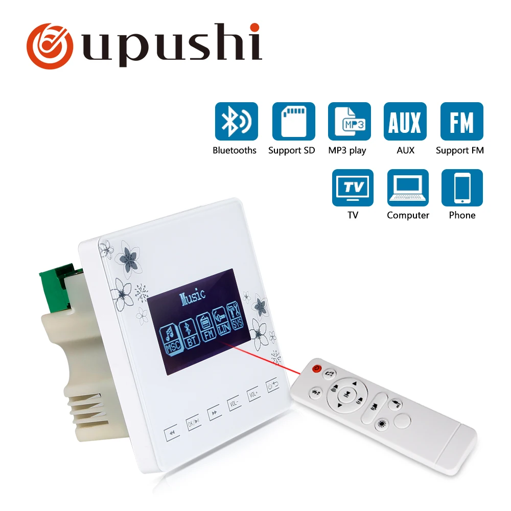 Oupushi домашняя фоновая звуковая система в стене amplifirer Intelligence музыкальный плеер 6 Вт Потолочные динамики 6,5 дюймов с открытым адресом