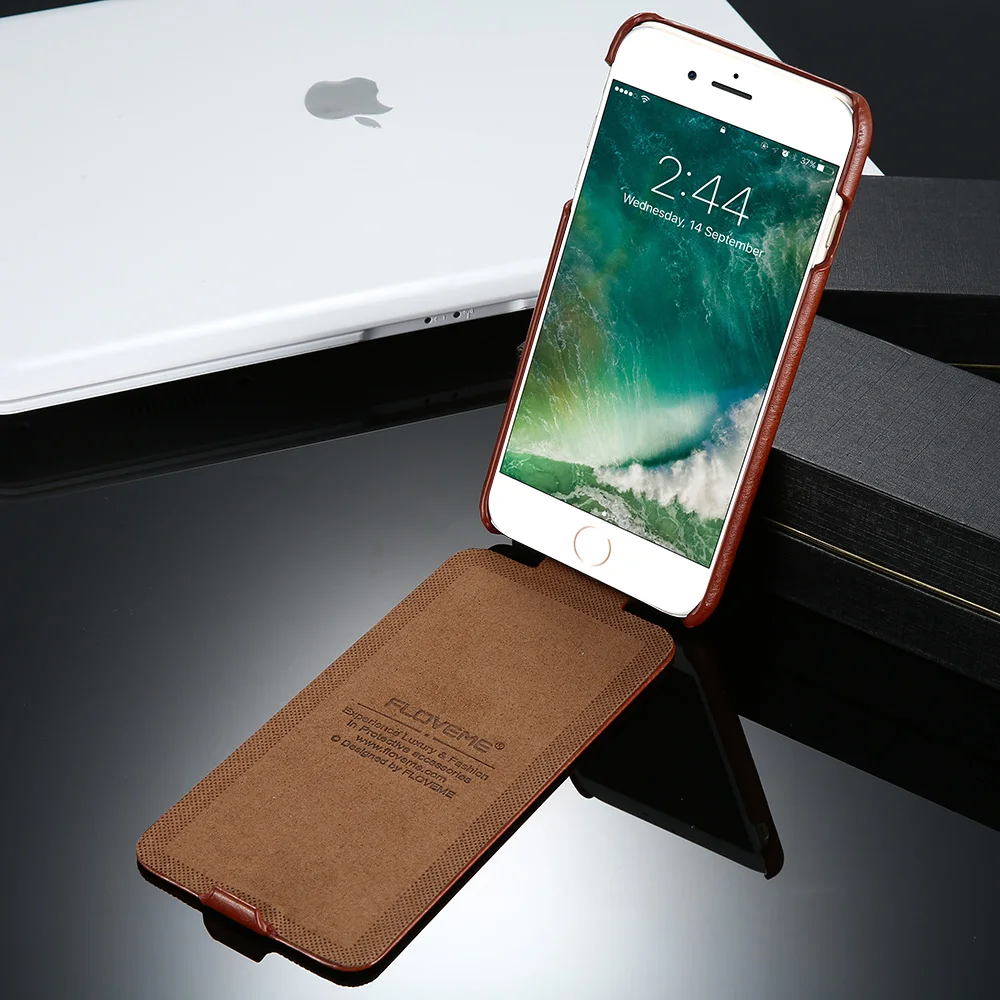 FLOVEME Ретро Флип кожаный чехол для iPhone 6 6s 7 Plus роскошный вертикальный PU бумажник