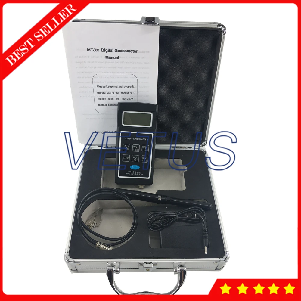 BST600 диапазон 0 ~ 200мт 2000мт цифровой Gaussmeter/Teslameter с измерением магнитного поля AC /