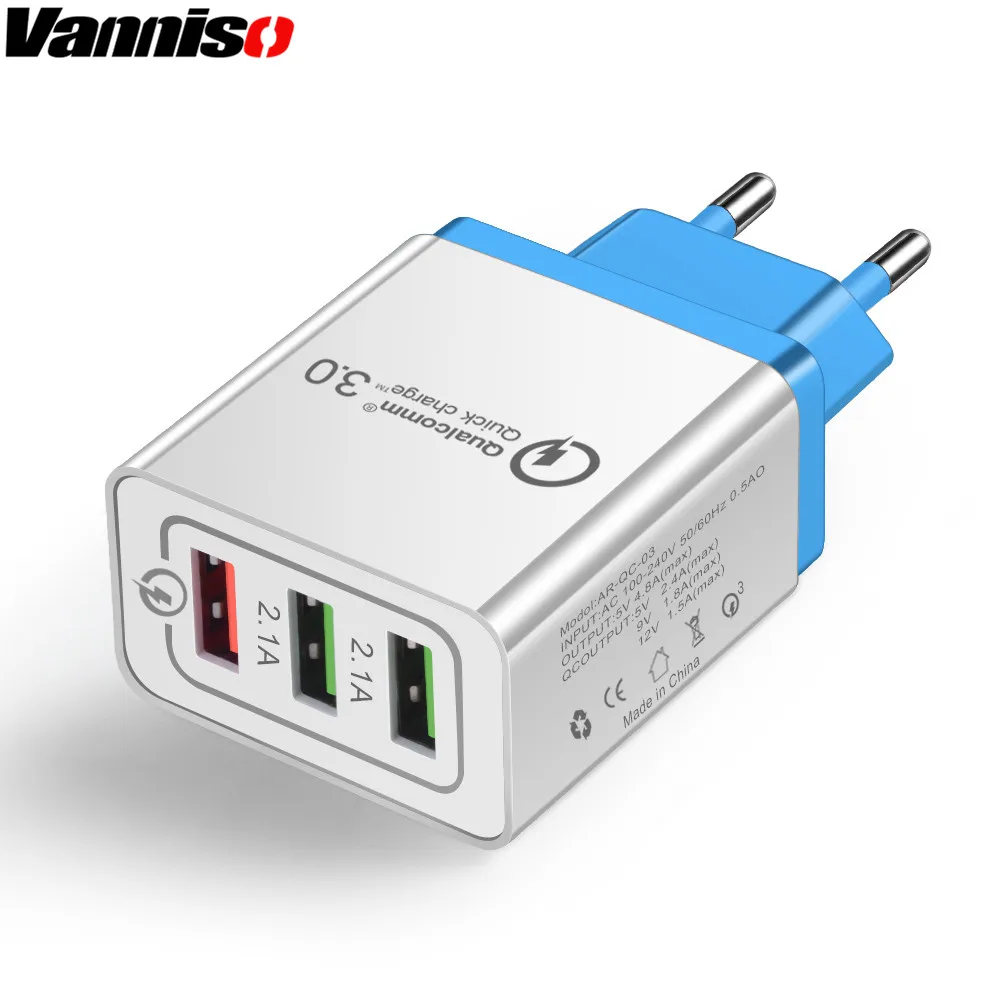 Vanniso USB зарядное устройство Быстрая зарядка 3 0 для iPhone X 8 7 Plus iPad настенное Samsung S10