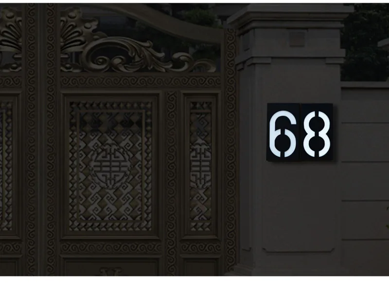 IP65 открытый свет номер дома на солнечных батареях наружная настенная лампа наружного освещения с светодиодный Строб света цифра дл обозначения номера дома или квартиры знак лампа