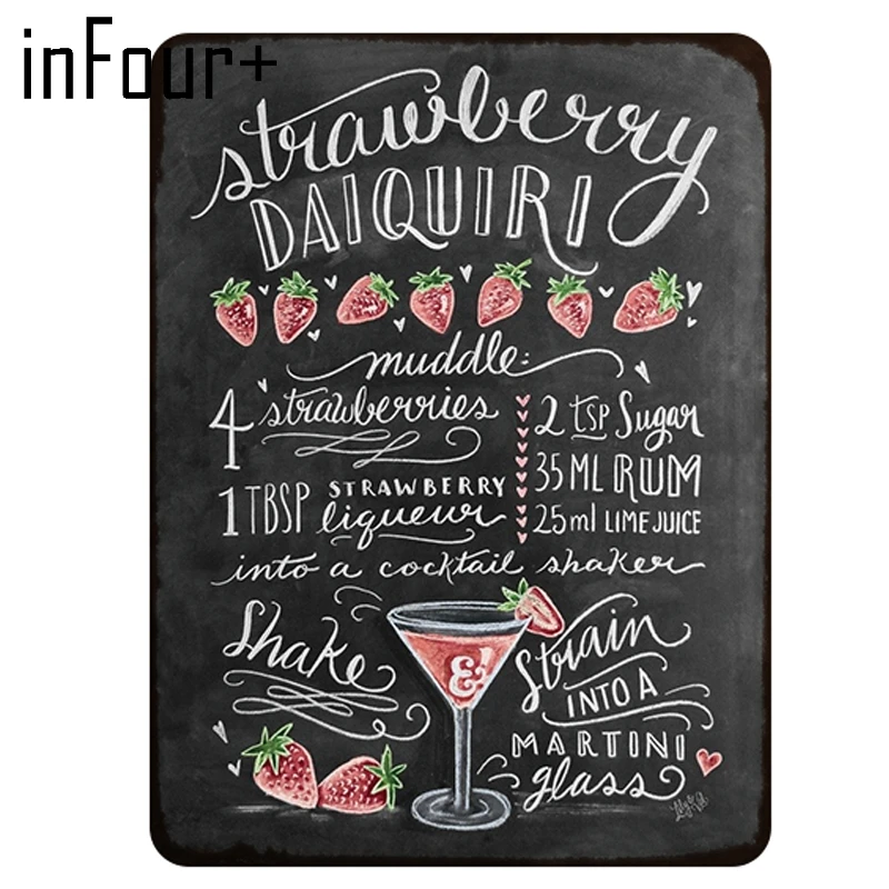 Sangria коктейльный рецепт Ретро винтажный металлический жестяной знак Настенный