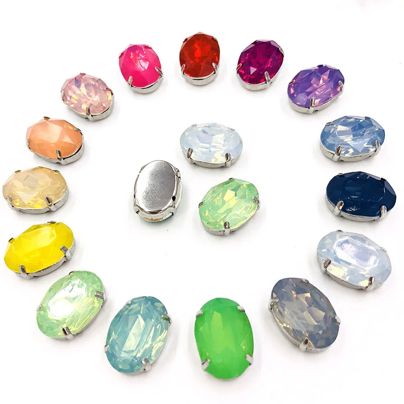 Бесплатная доставка матовые цвета шампанского опаловые овальные Стразы с