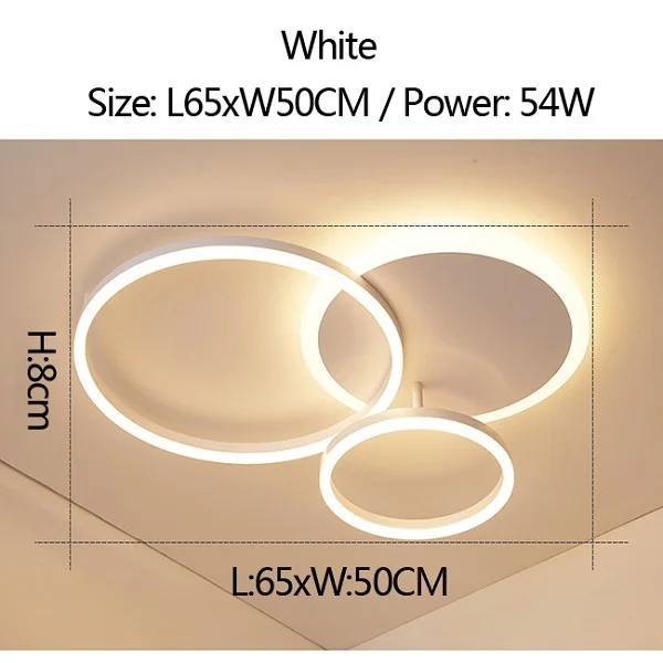 white L65xW50CM Коричневые/белые современные светодиодные потолочные лампы для гостиной спальни Plafon Inddor Домашнее освещение потолочный светильник Домашнее освещение светильники - Цвет корпуса: white L65xW50CM