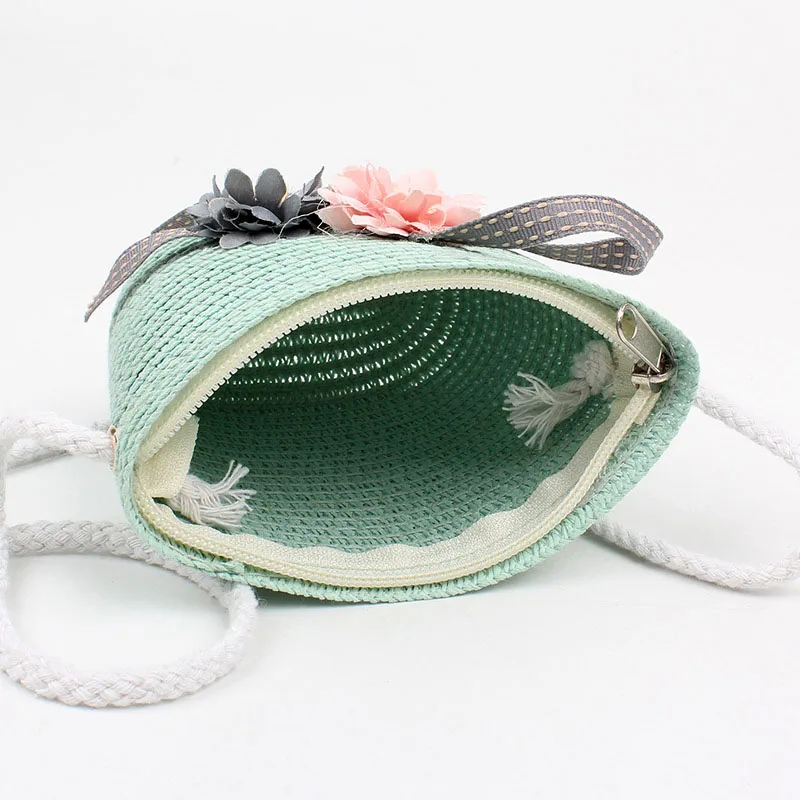 Летняя Детская сумка ручной работы соломенный мессенджер с цветами для девочек