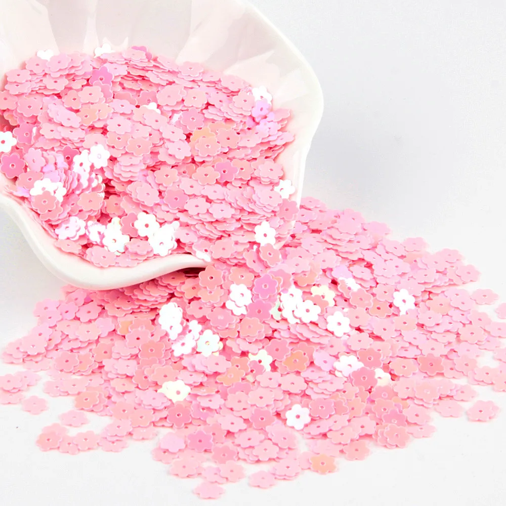 AB pink Пайетки 6 мм Сливовый цветок блестки плоские ПВХ круглые свободные блестки DIY шитье Свадебное Ремесло домашняя женская одежда Lantejoulas - Цвет: AB pink
