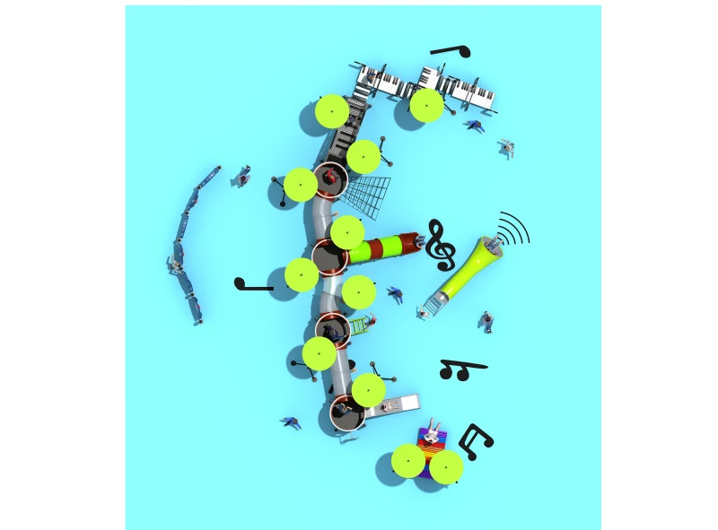 Школа развлечений открытая игровая площадка с PE доска крыши и стали слайд