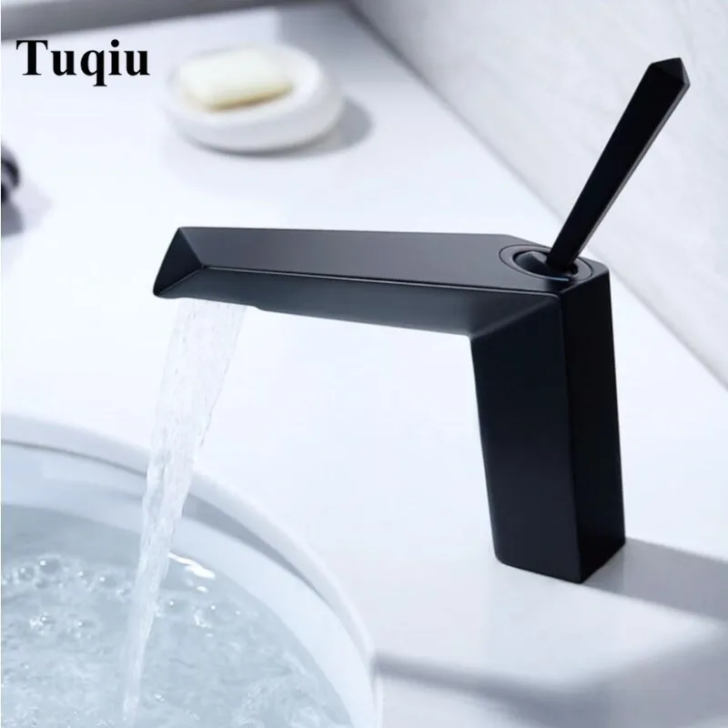 

New Arrival Chrome/Black Bathroom Basin Faucet Single Handle Single Hole Mixer Tap Deck Mounted Hot And Cold Tap Sink Faucet