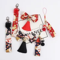 traditional omamori maneki neko god wish blessing ribbon sakura phone accessory bag pendant keyrings j02