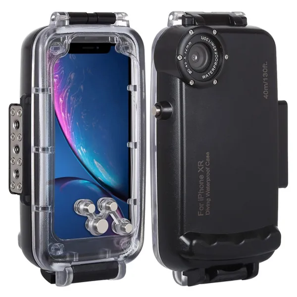 Black HAWEEL для iPhone XR Дайвинг телефон защитный чехол Подводный корпус 40 м/130 футов Серфинг Плавание Подводное плавание фото видео - Цвет: Black