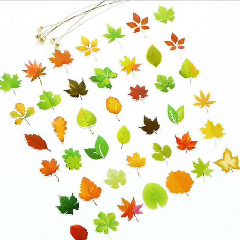 Осенние кленовые листья бумажные наклейки украшения DIY дневник в стиле