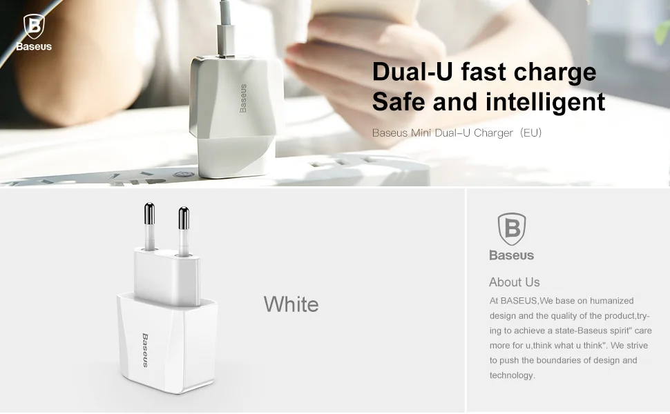 Baseus Dual USB зарядное устройство для iPhone iPad samsung Xiaomi Mi 2.1A быстрое настенное зарядное устройство адаптер ЕС зарядное устройство для мобильного телефона