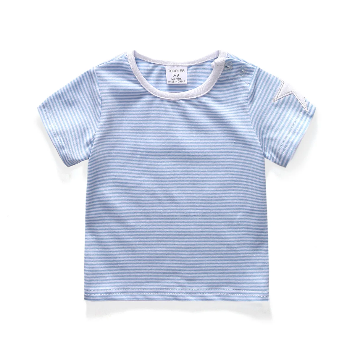 Summer cute twinkle stars Baby Boys girls Clothes Suits Infant Cotton sets Casual candy Blue Striped Shirt+Shorts 2pcs Sets | Детская