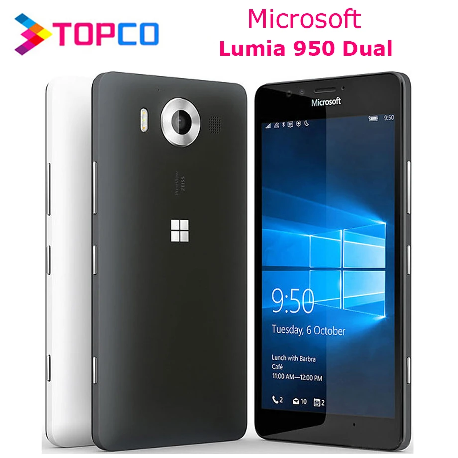 Microsoft Lumia 950 двойной Оригинальный разблокированный Windows 10 мобильный телефон 4G GSM 5 2