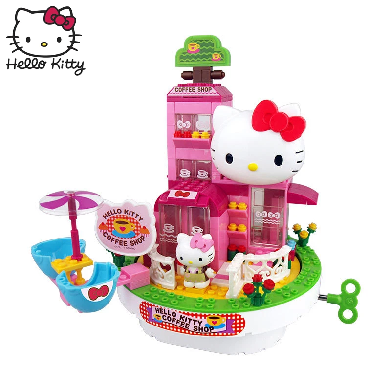 Hello kitty Мини-блок парк развлечений строительные блоки игрушки составное здание блоки воображение обучающая игрушка детский подарок