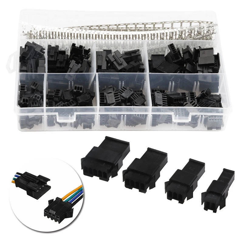 

560PCS/Set 2.54mm Male/Female Pin Connector Dupont Black Way Cable Plug Electrical Wire Pin Head Terminal Adapter Plug Kit