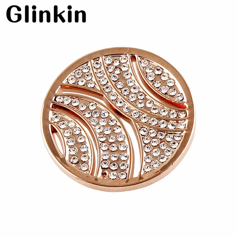 Глинкин мой 25 мм сверкающими мятежный в полоску Монета диск для держатель