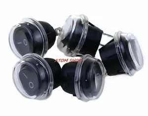 5 x KCD1-2 круглый черный 2-контактный SPST переключатель для лодки 12 В с защелкой + водонепроницаемое пальто yuhook o